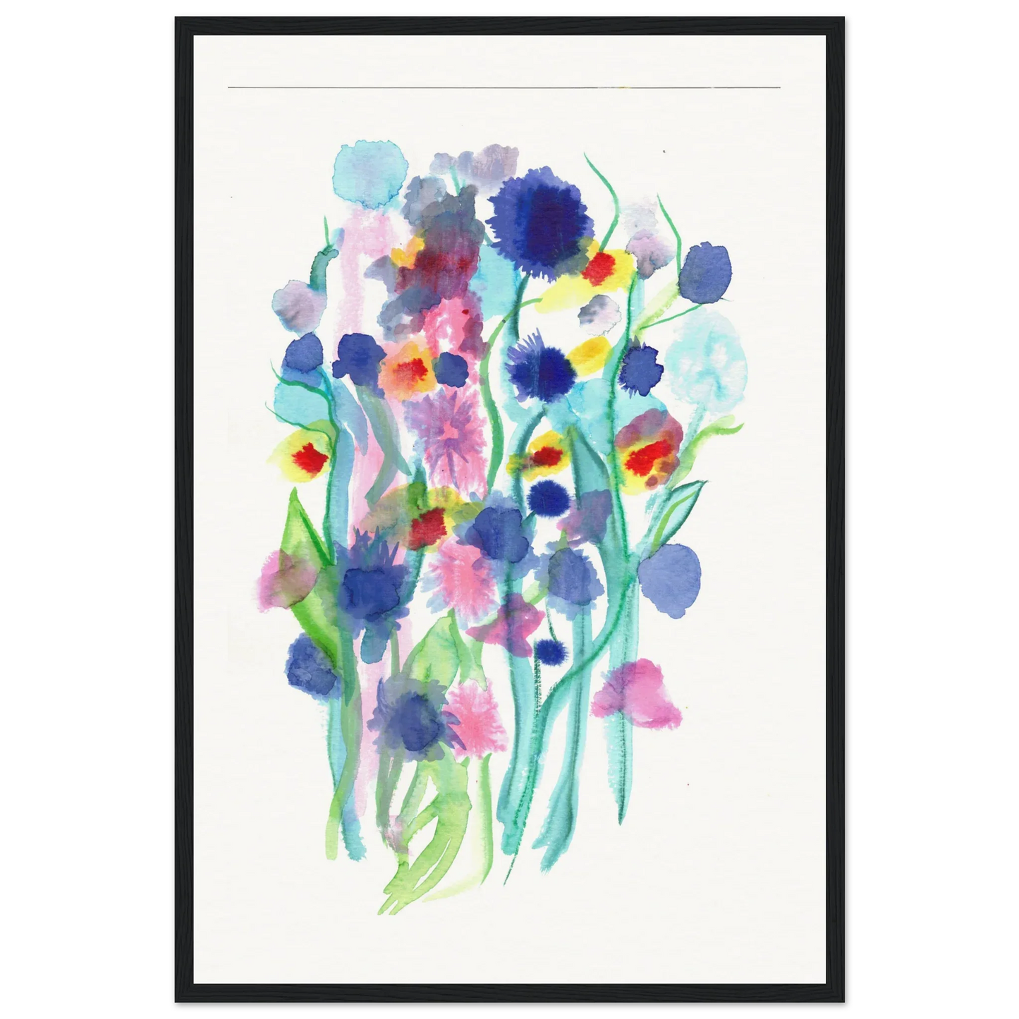 Affiche Encadrée Museum-Quality Matte Paper Wooden Framed Jardin Chromatique - Laure Leprince - Artiste Peintre