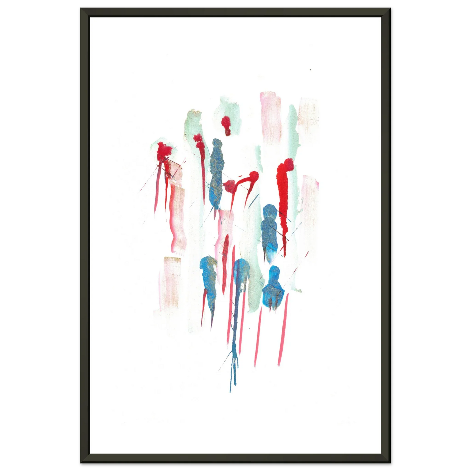 Classic Semi-Glossy Paper Metal Framed Poster Personnages - Laure Leprince - Artiste Peintre
