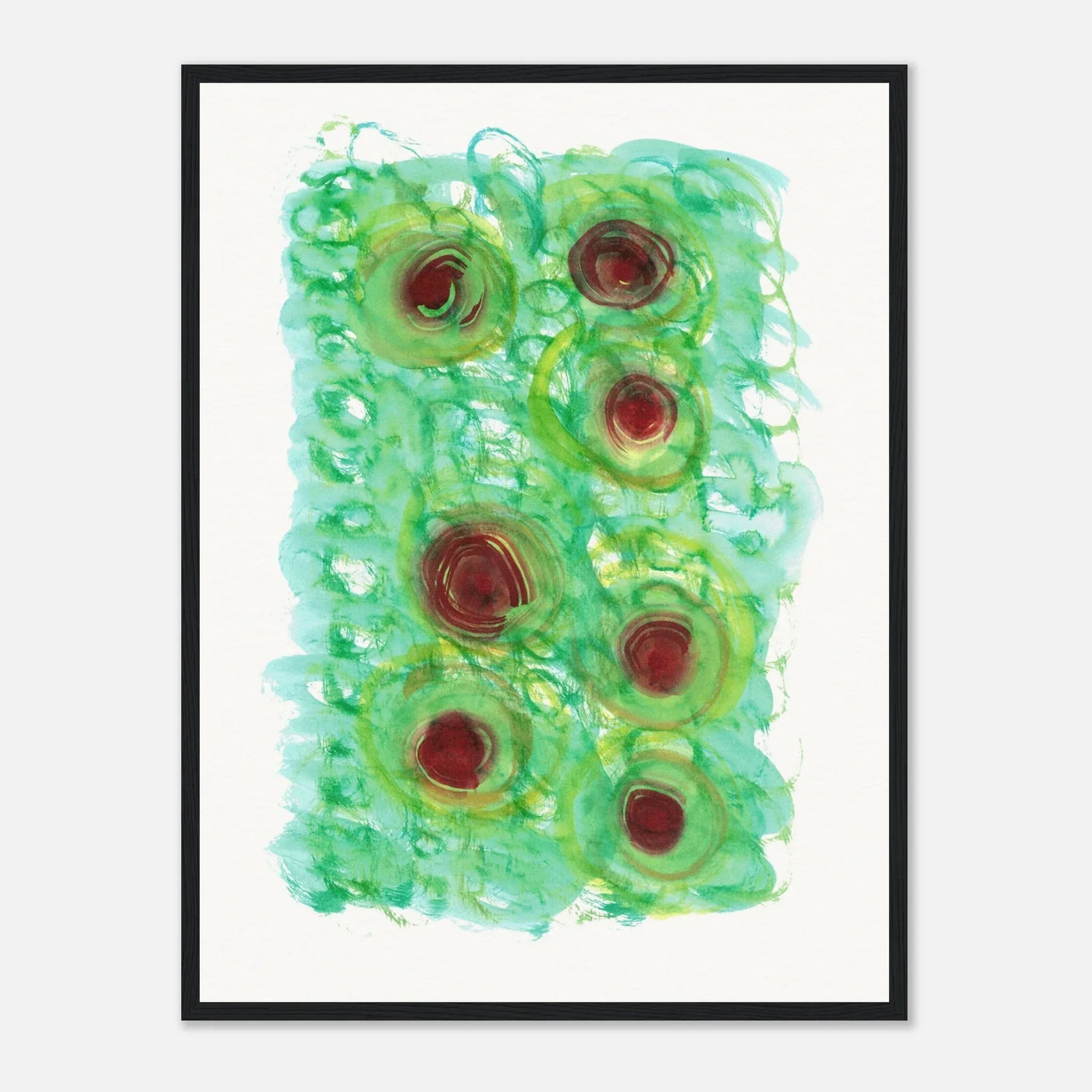 Affiche Encadrée Museum-Quality Matte Paper Wooden Framed Green Echo - Laure Leprince - Artiste Peintre