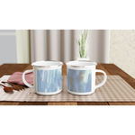 Mug en émail blanc 35 cl Silent Water – Léger, vintage et résistant - Laure Leprince - Artiste Peintre