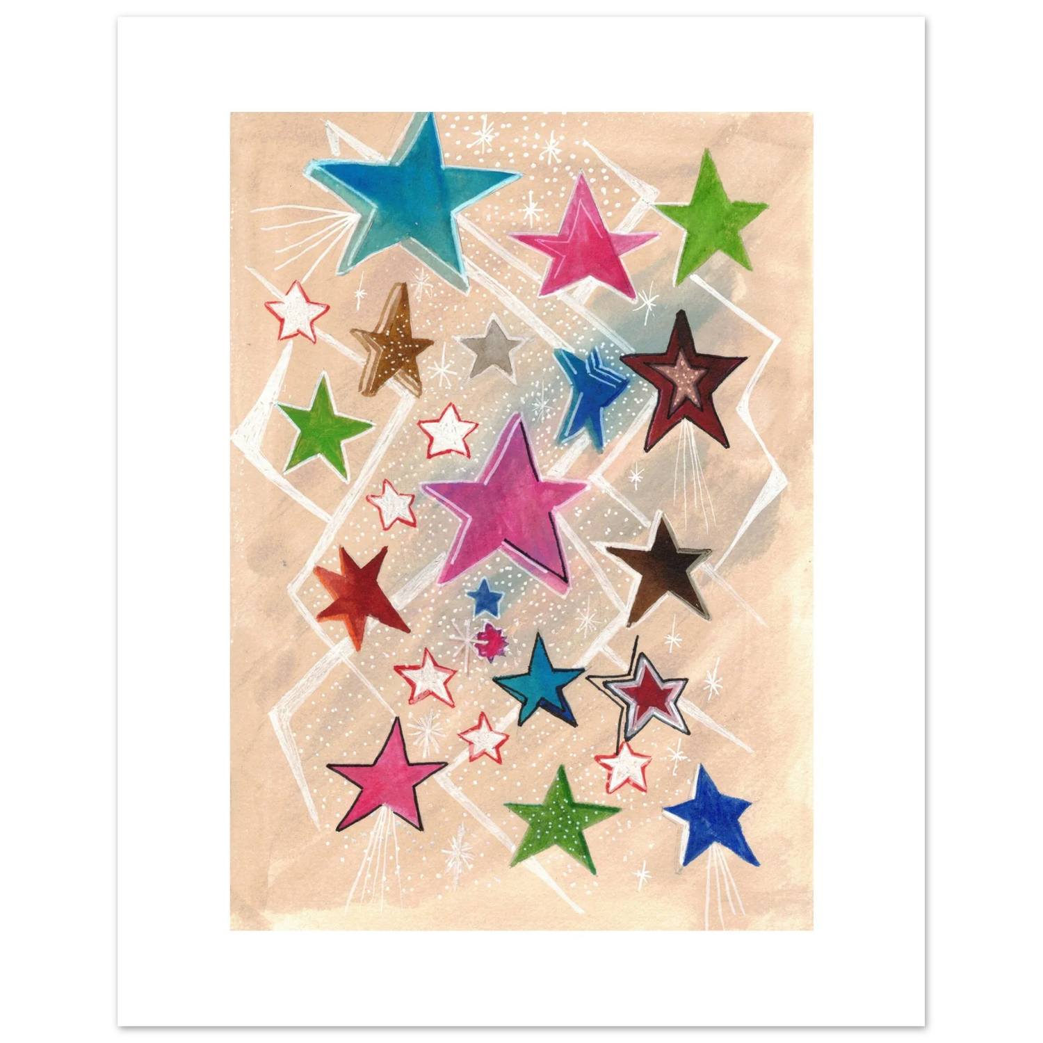 Affiche premium sur papier mat Etoiles– Art mural de qualité supérieure - Laure Leprince - Artiste Peintre