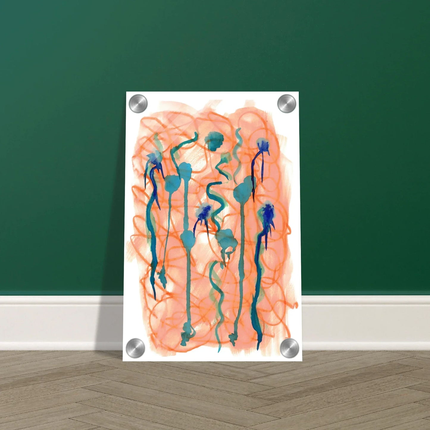 impression sur acrylique brillante Saphir Ambre contemporain par Laure Leprince - Laure Leprince - Artiste Peintre