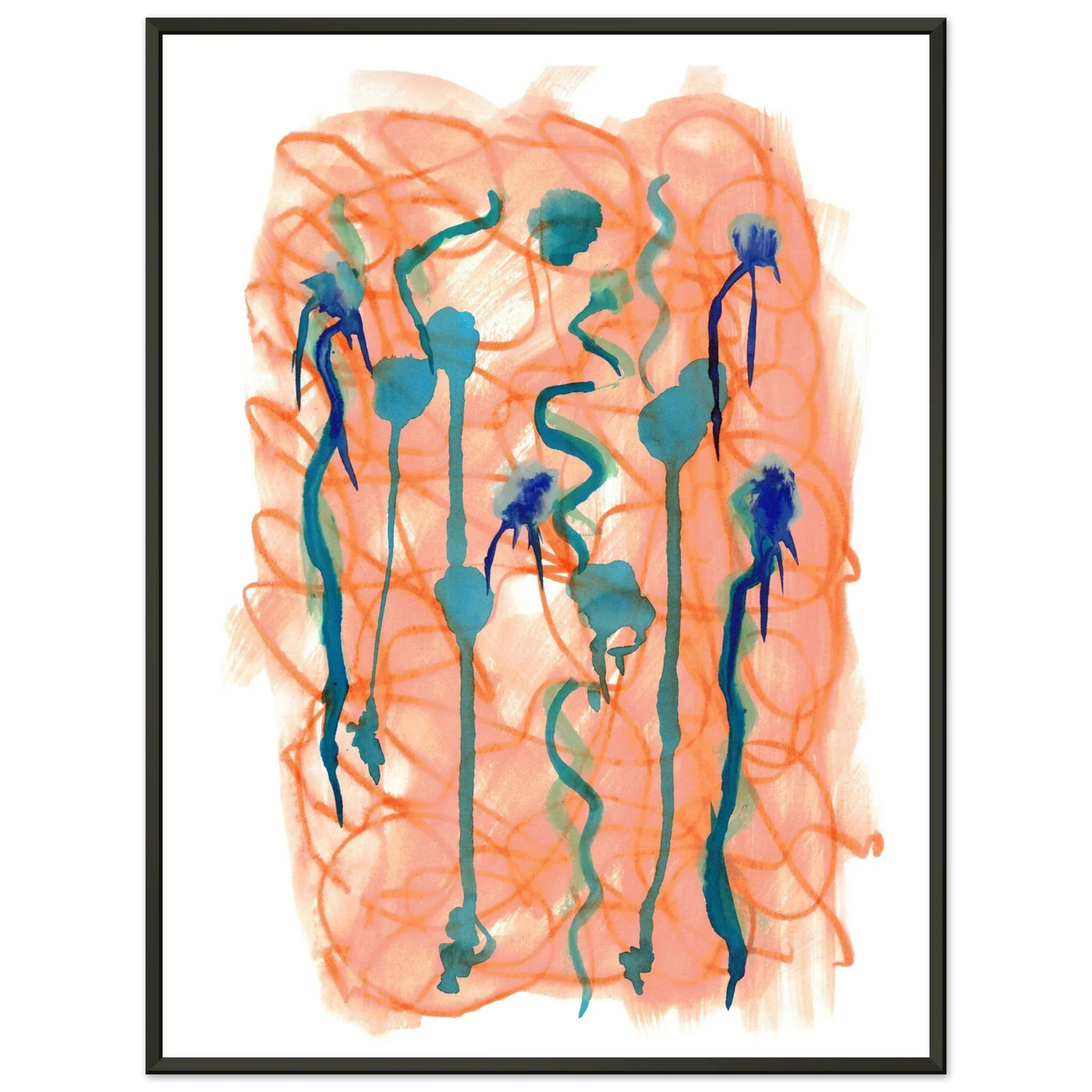 Classic Semi-Glossy Paper Metal Framed Post Saphir Ambre - Laure Leprince - Artiste Peintre