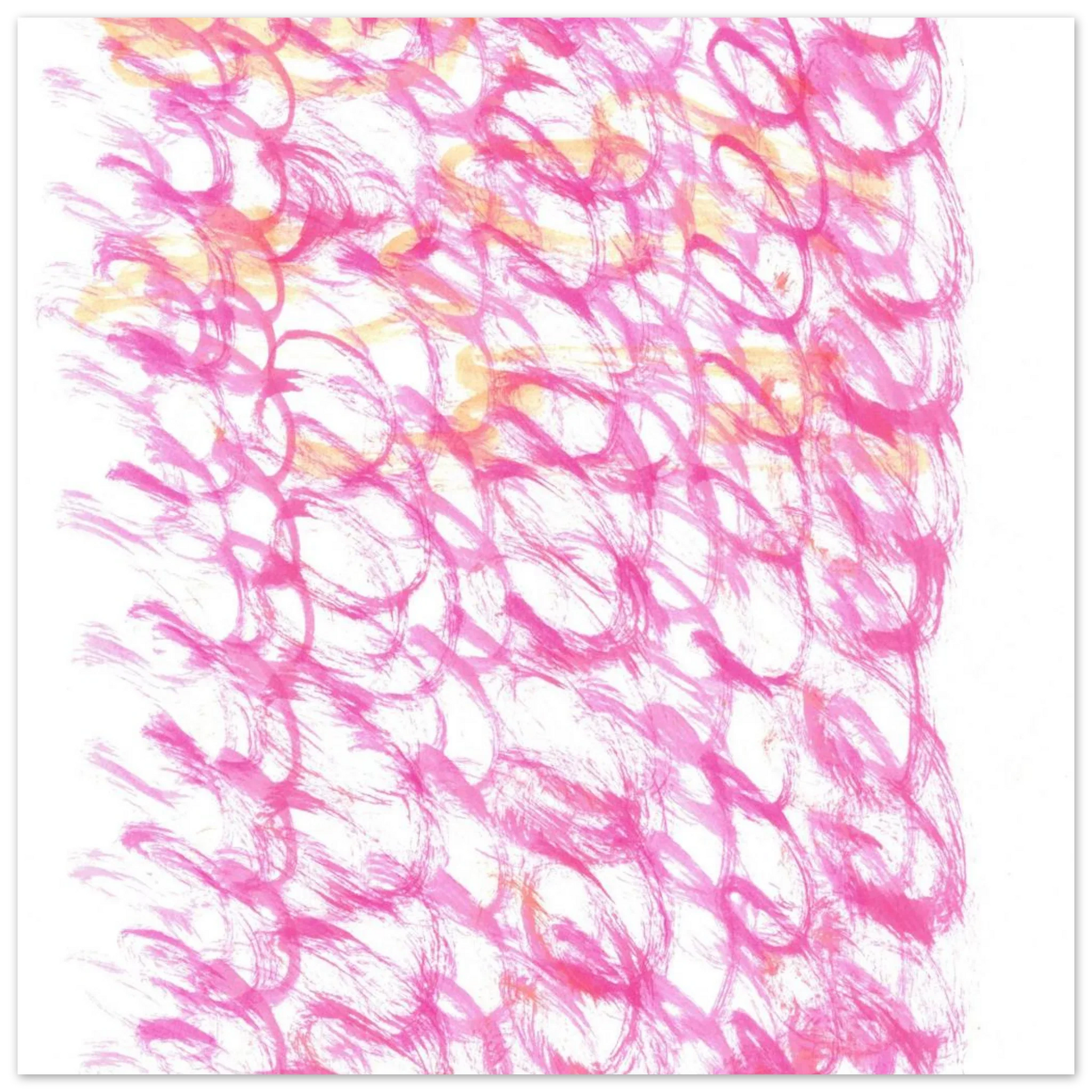 Abstract Swirls Premium Matte Poster - Vibrant Pink & Orange Watercolor Art - Laure Leprince - Artiste Peintre