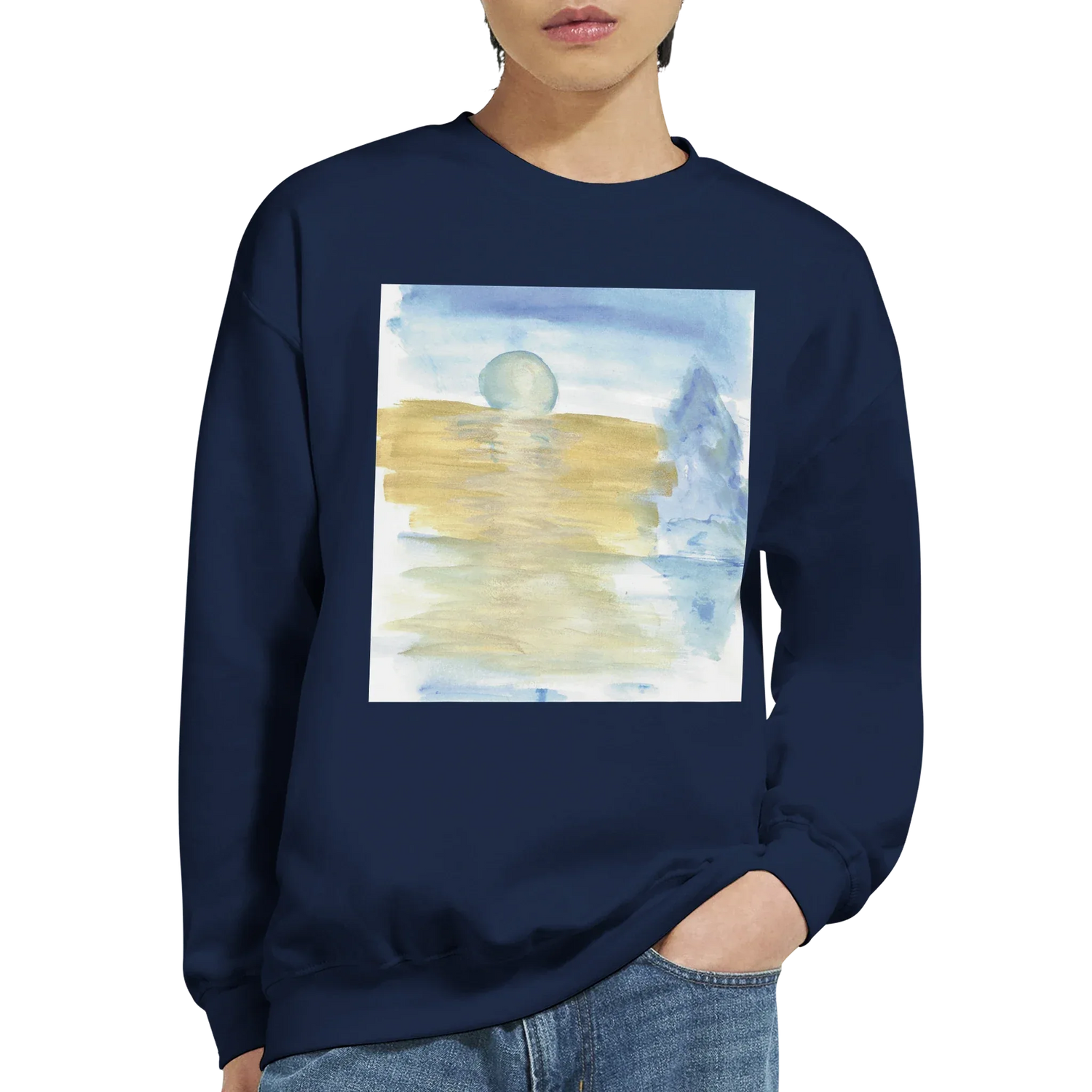 Sweatshirt Unisexe Classique Blue Horizon – Impression Artistique Multicolore - Laure Leprince - Artiste Peintre