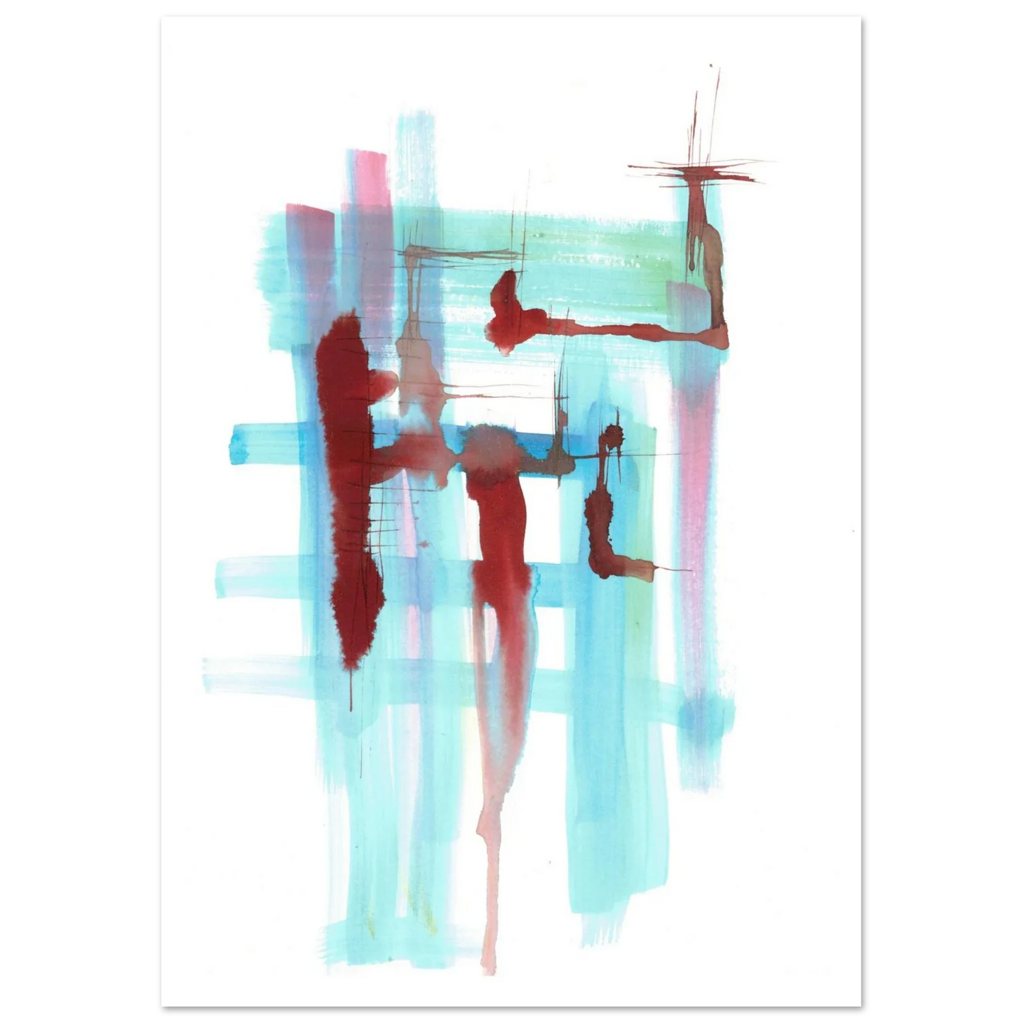 Premium Matte Paper Poster Aquarelle Originale RDJ3-10 - Laure Leprince - Artiste Peintre