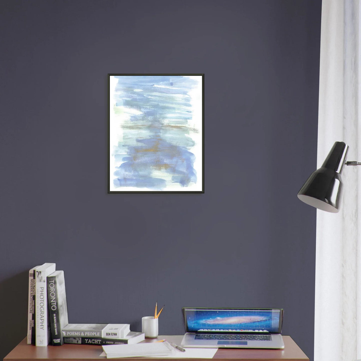Classic Semi-Glossy Paper Metal Framed Poster Silent Water - Laure Leprince - Artiste Peintre