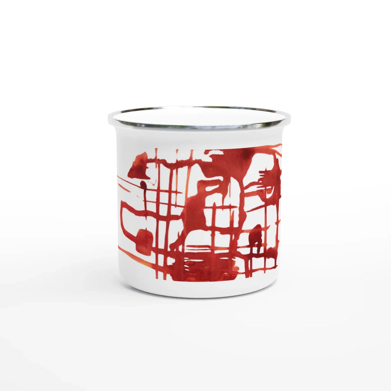 Mug en émail blanc 35 cl Solar Frame – Léger, vintage et résistant - Laure Leprince - Artiste Peintre
