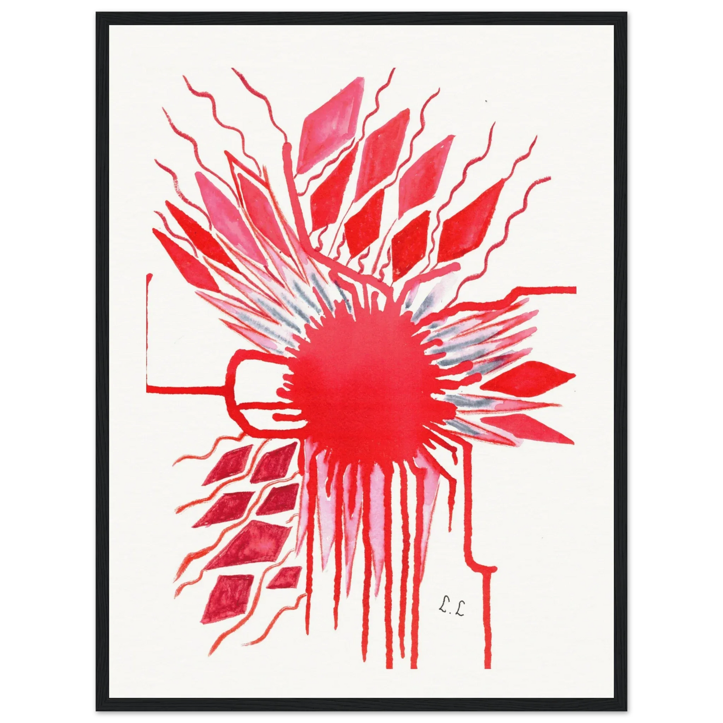 Museum-Quality Matte Paper Wooden Framed Poster Rouge - Laure Leprince - Artiste Peintre