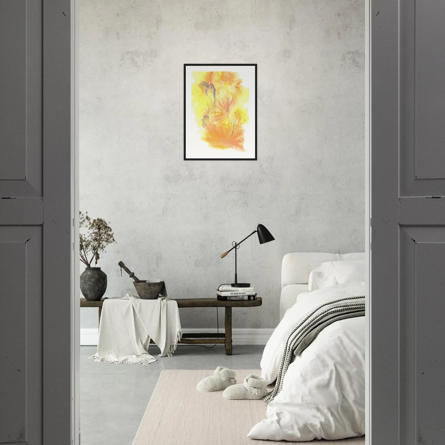 Affiche Encadrée Museum-Quality Matte Paper Wooden Framed Poste Blue Swirls - Laure Leprince - Artiste Peintre