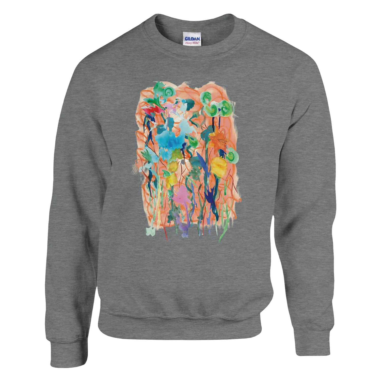 Sweatshirt Unisexe Classique Jardin Lumineux – Impression Artistique Multicolore | Premium Cotton Blend - Laure Leprince - Artiste Peintre