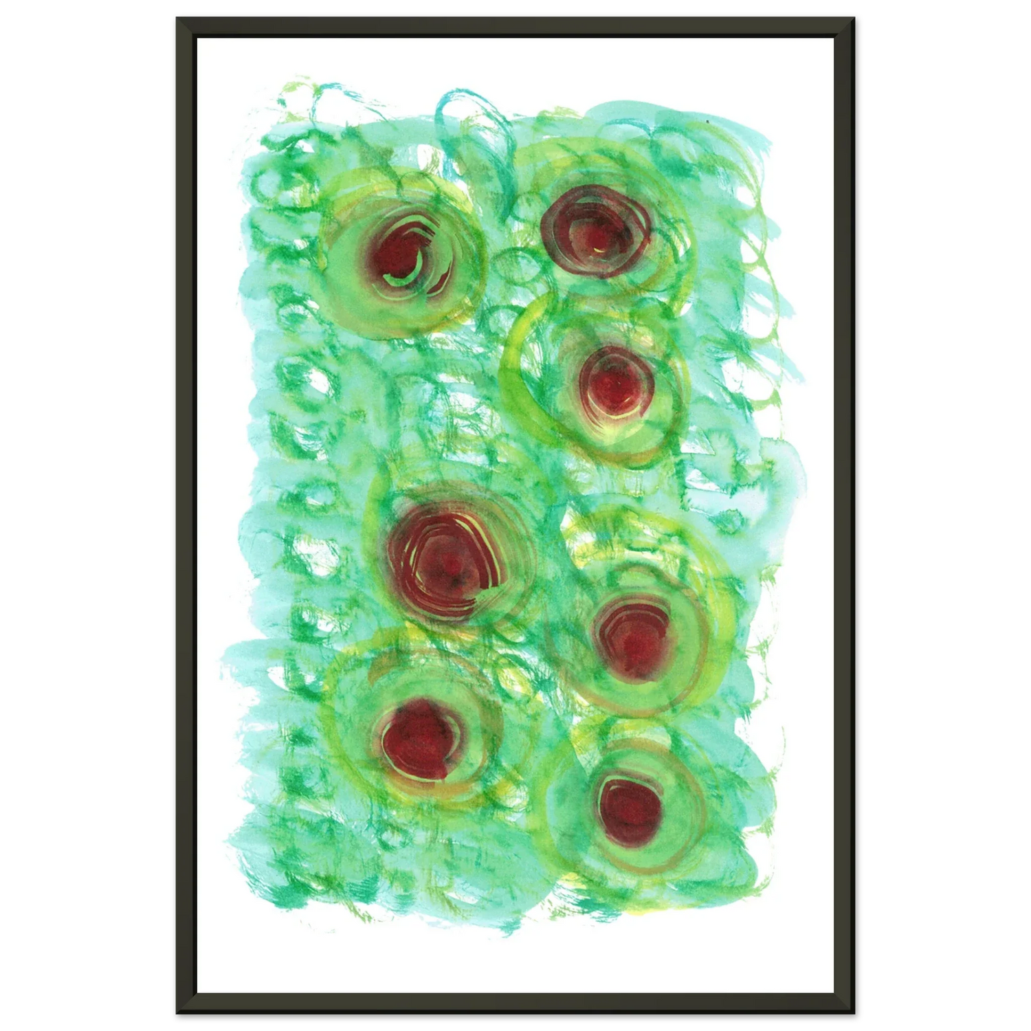 Classic Semi-Glossy Paper Metal Framed Poste Green Echo - Laure Leprince - Artiste Peintre