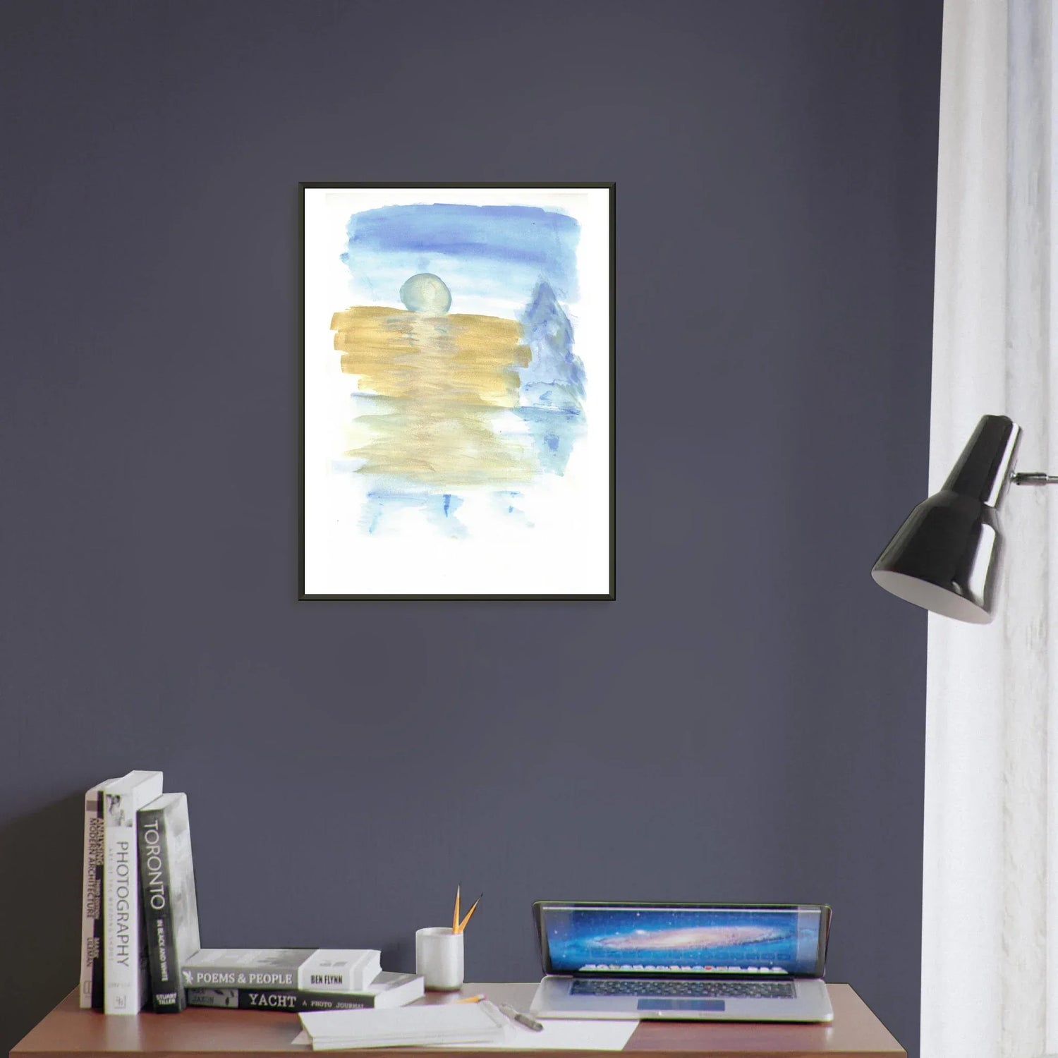 Classic Semi-Glossy Paper Metal Framed Post Blue Horizon - Laure Leprince - Artiste Peintre