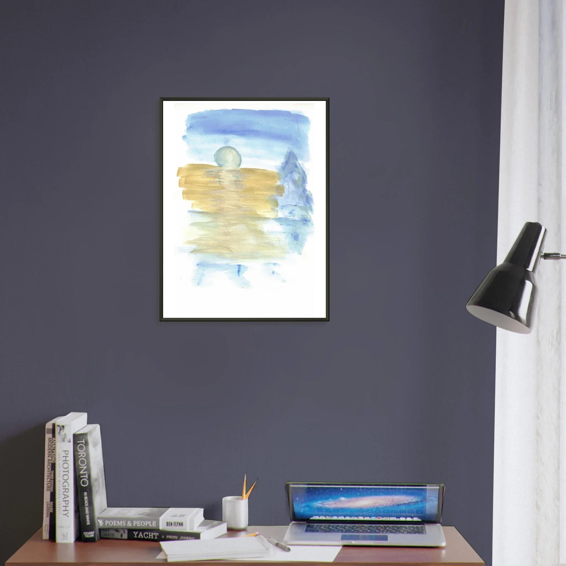 Classic Semi-Glossy Paper Metal Framed Post Blue Horizon - Laure Leprince - Artiste Peintre