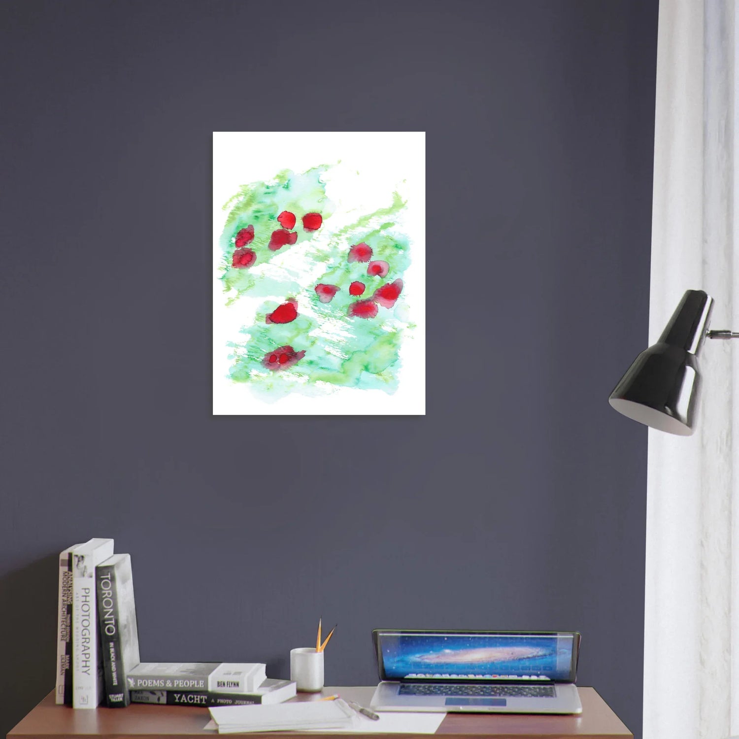 Affiche premium sur papier mat Eclats Rouges – Art mural de qualité supérieure - Laure Leprince - Artiste Peintre