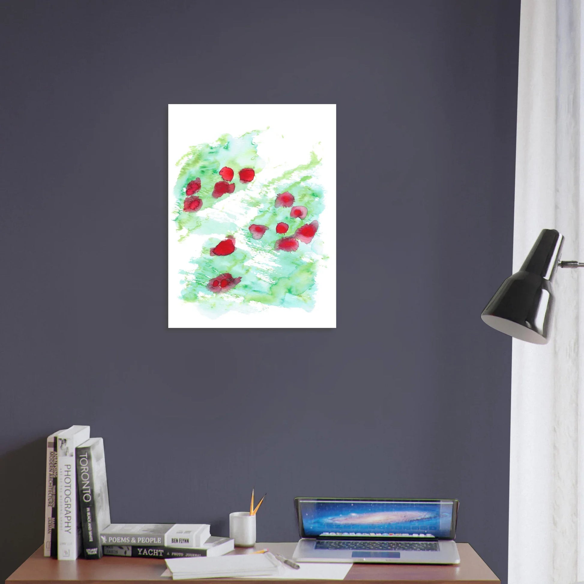 Affiche premium sur papier mat Eclats Rouges – Art mural de qualité supérieure - Laure Leprince - Artiste Peintre
