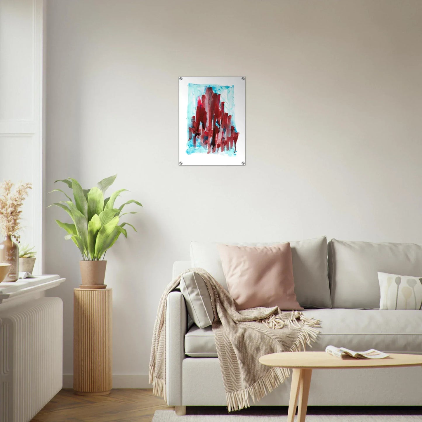 Impression sur acrylique brillante Crimson Tower| Art contemporain par Laure Leprince - Laure Leprince - Artiste Peintre