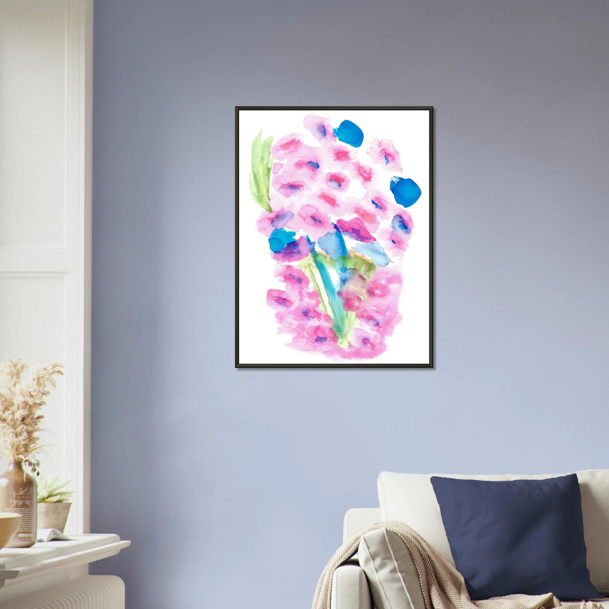 Classic Semi-Glossy Paper Metal Framed Poster Bouquets Rosé - Laure Leprince - Artiste Peintre