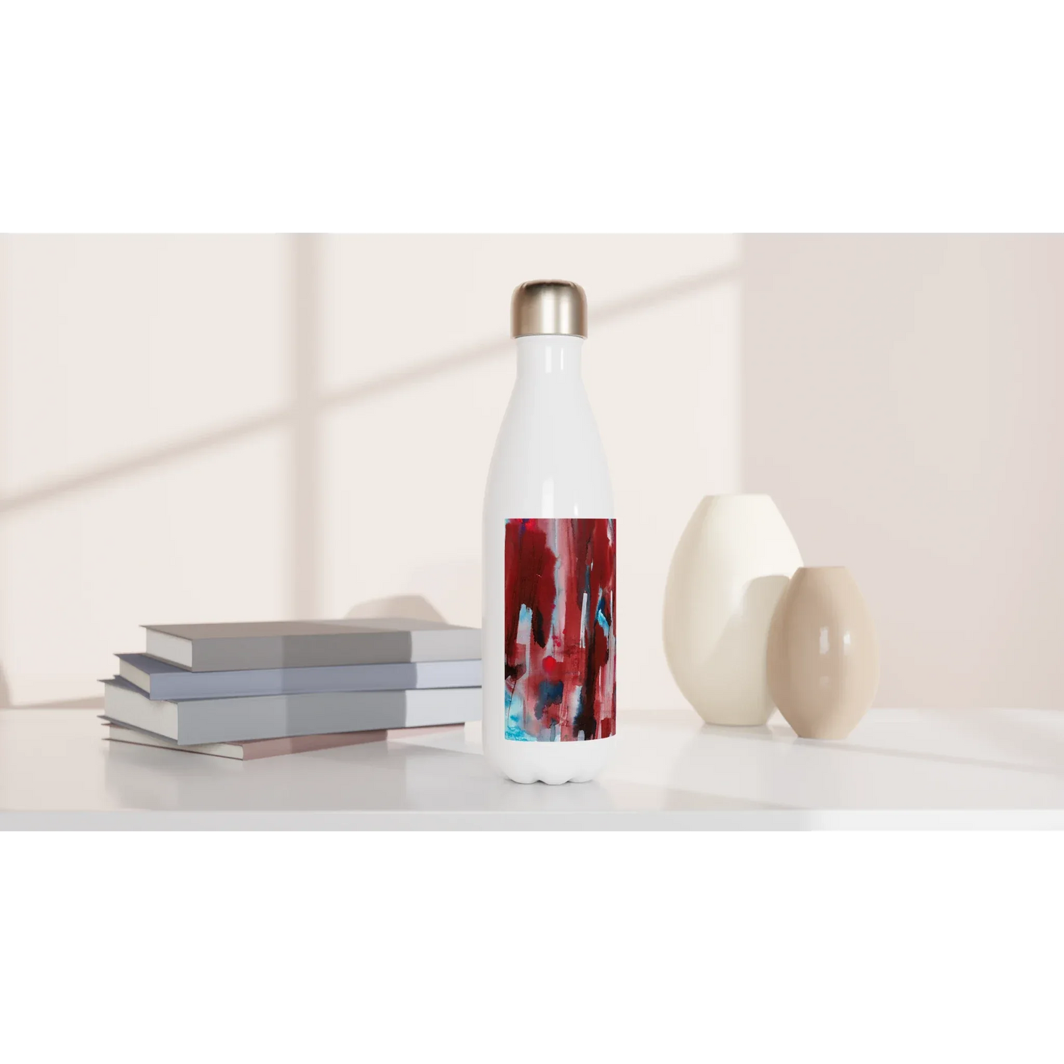 Bouteille isotherme en acier inoxydable 500 ml Crimson Tower – Design artistique exclusif - Laure Leprince - Artiste Peintre
