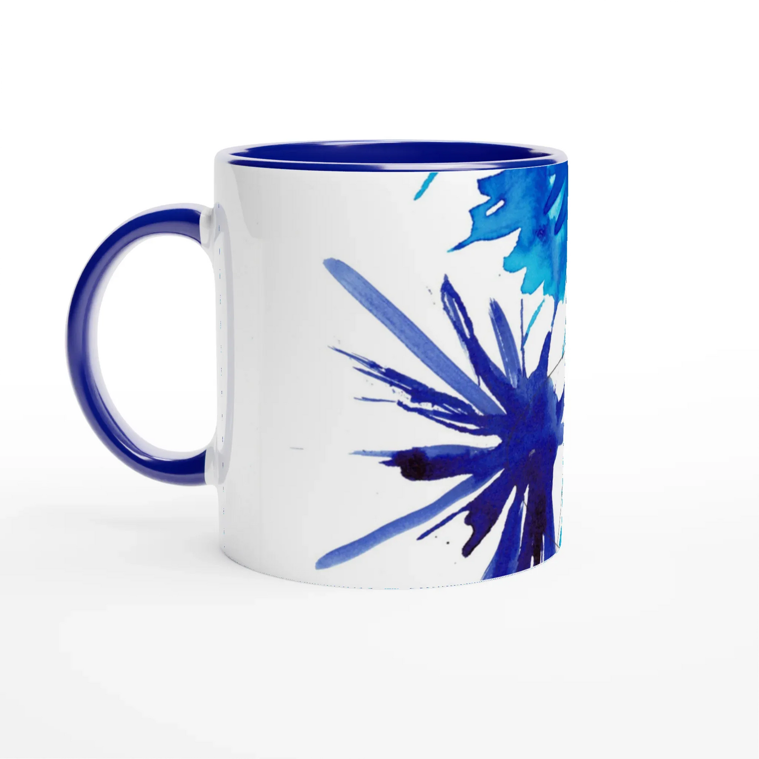 Mug en céramique colorée 325 ml bleuets – Élégance et durabilité - Laure Leprince - Artiste Peintre