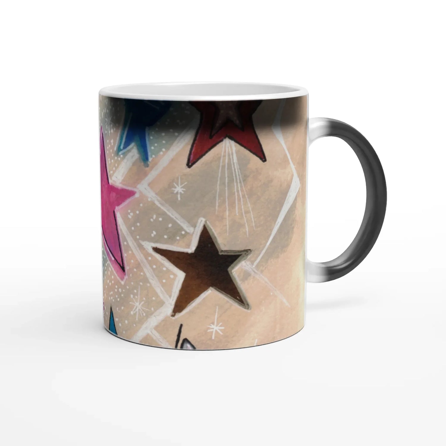 Mug magique en céramique 325 ml Etoiles – Révèlez votre motif à la chaleur - Laure Leprince - Artiste Peintre