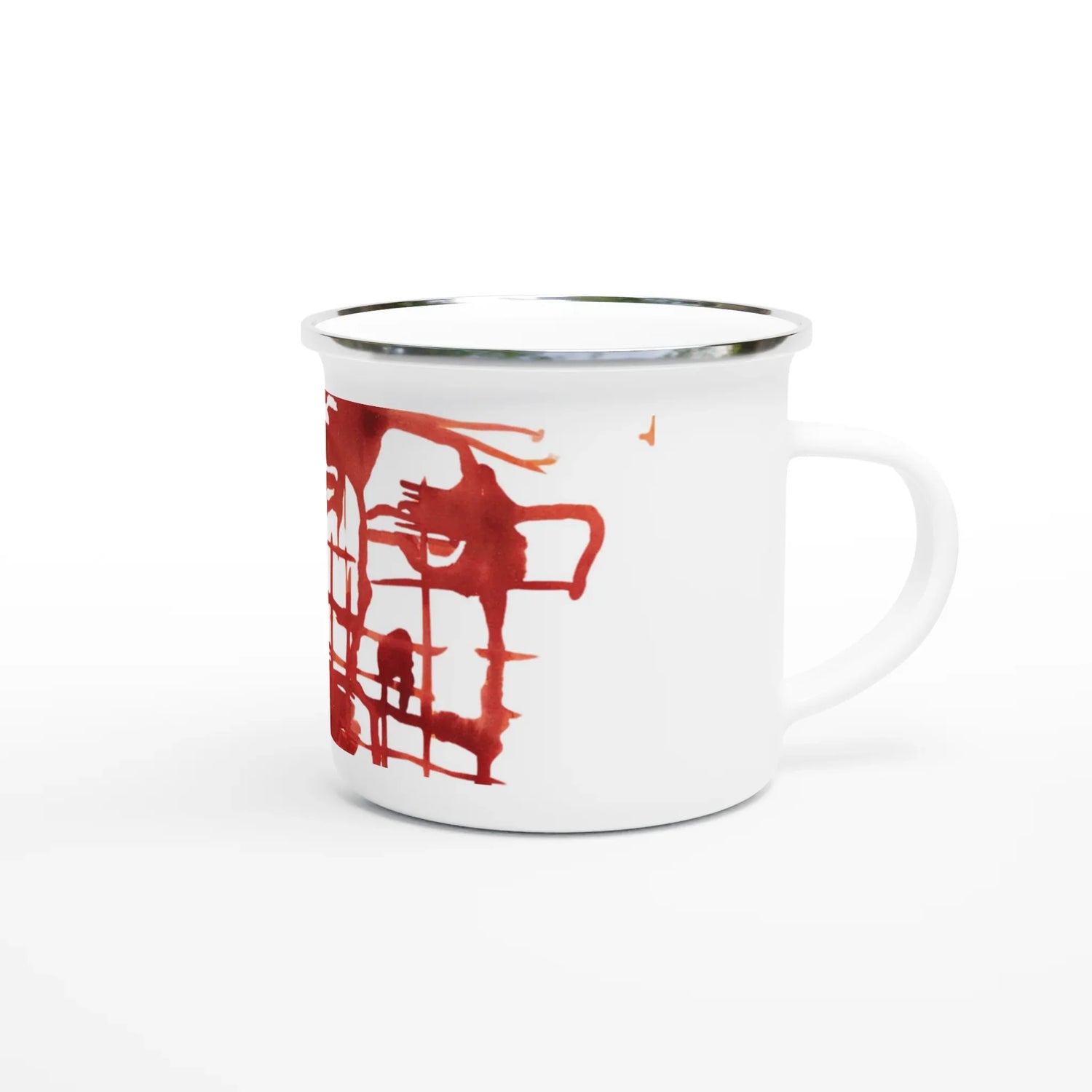Mug en émail blanc 35 cl Solar Frame – Léger, vintage et résistant - Laure Leprince - Artiste Peintre