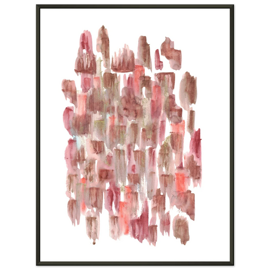 Classic Semi-Glossy Paper Metal Framed Poste Terracotta Waves - Laure Leprince - Artiste Peintre