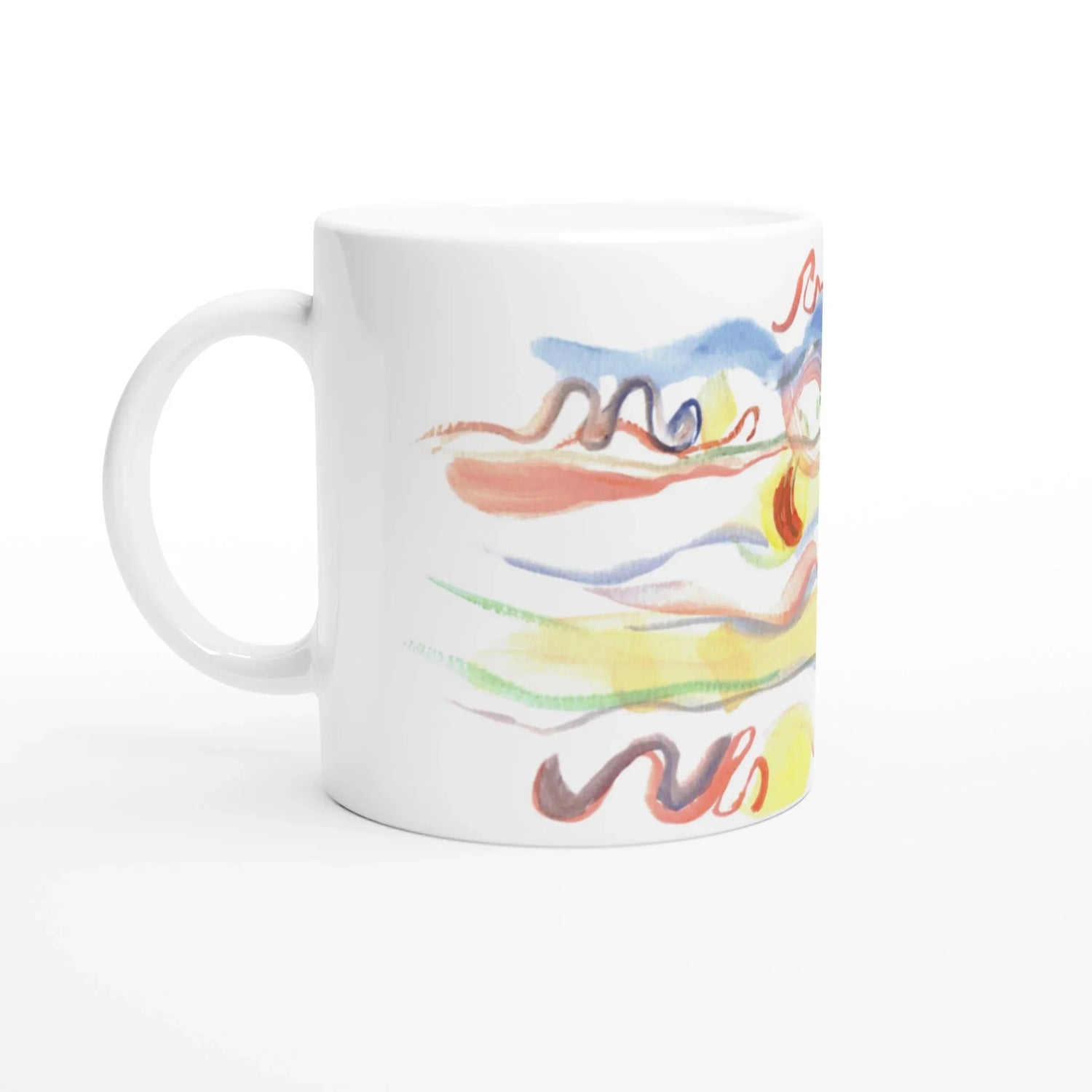 Mug en céramique blanche 325 ml Serpentins – Élégance, sécurité et durabilité - Laure Leprince - Artiste Peintre
