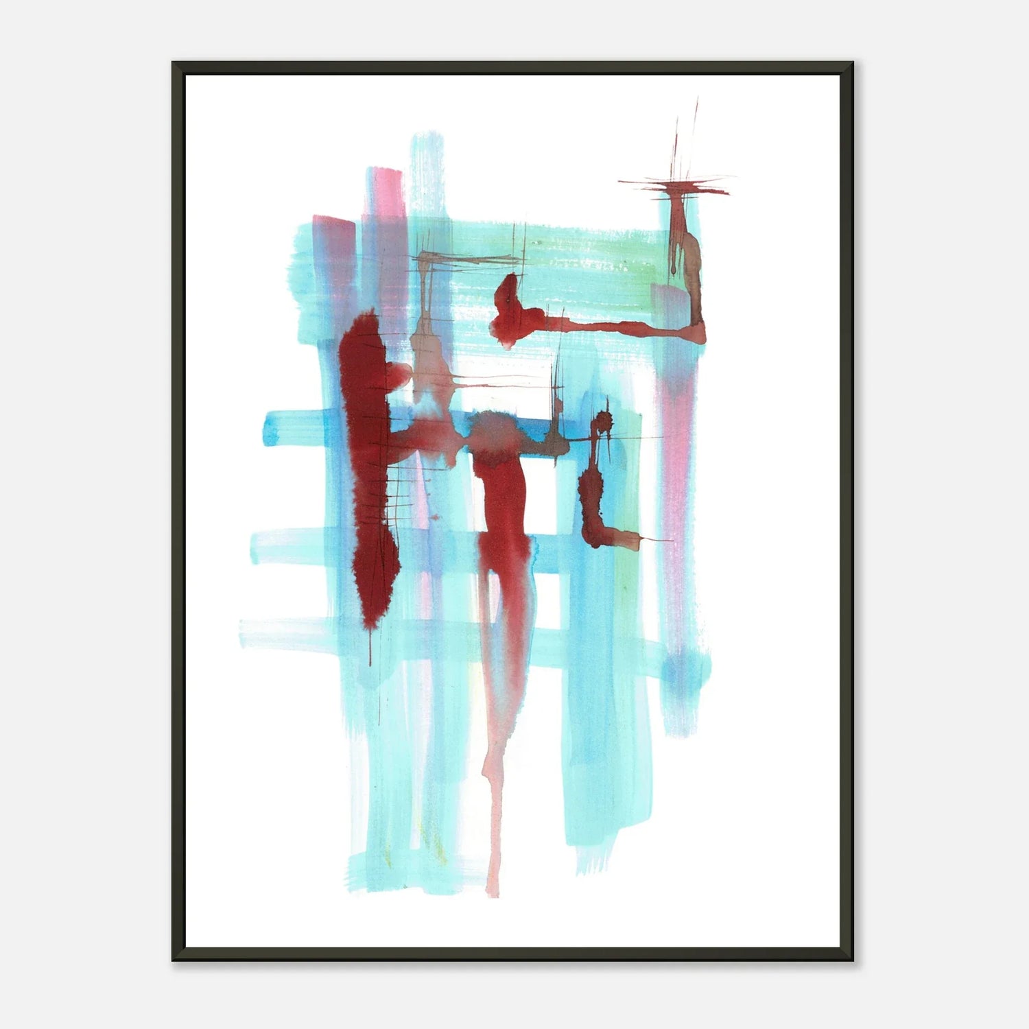 Classic Semi-Glossy Paper Metal Framed Poste Structures Liquides - Laure Leprince - Artiste Peintre