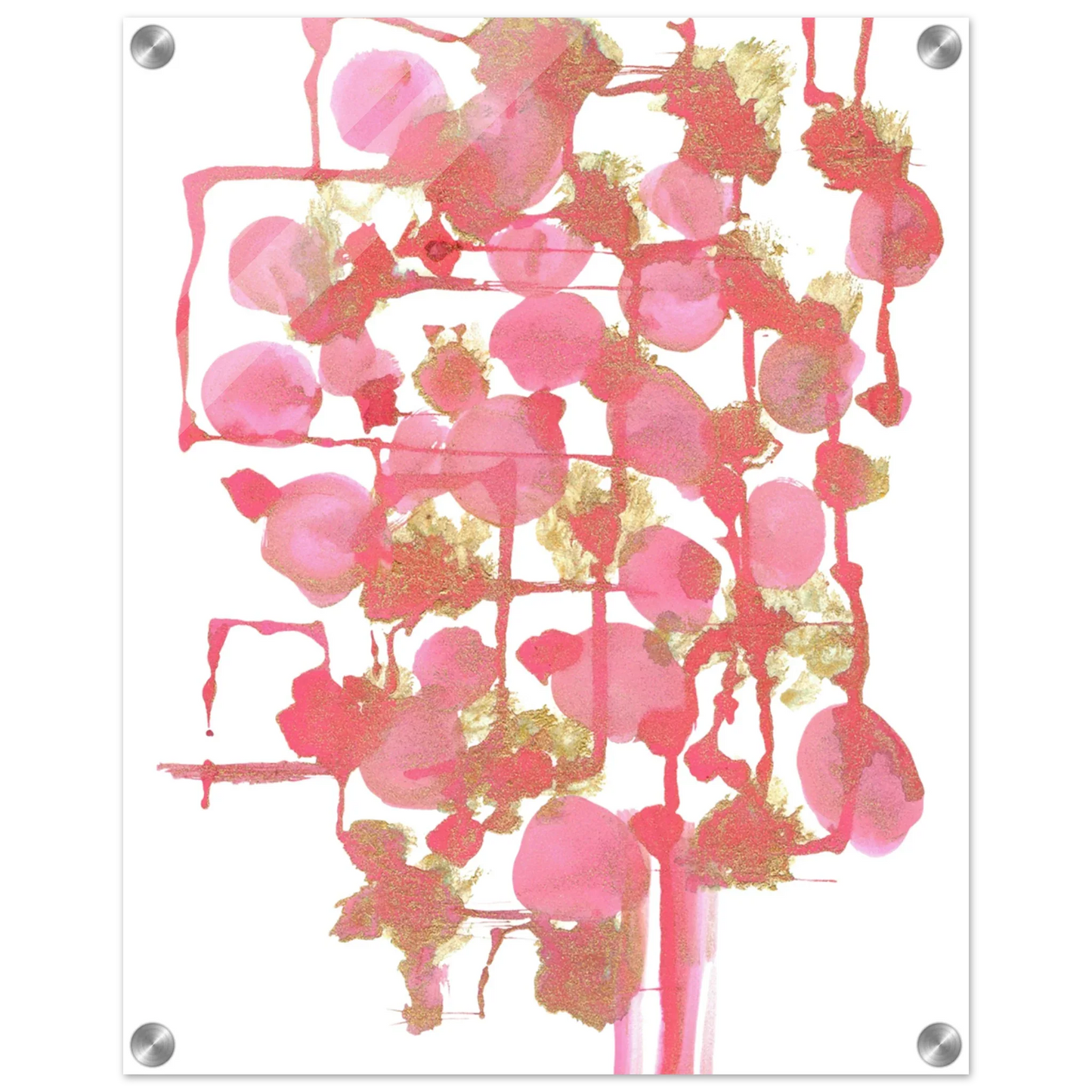 Impression sur acrylique brillante Reseau Framboise | Art contemporain par Laure Leprince - Laure Leprince - Artiste Peintre