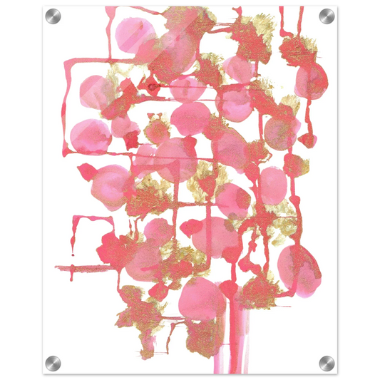 Impression sur acrylique brillante Reseau Framboise | Art contemporain par Laure Leprince - Laure Leprince - Artiste Peintre