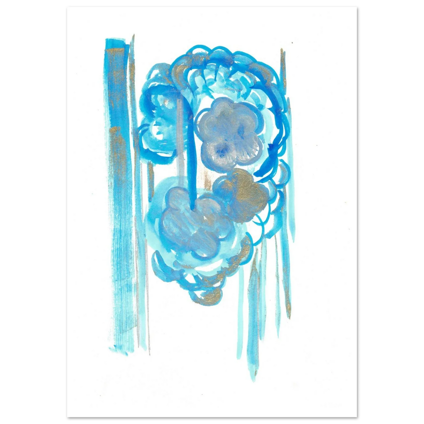 Premium Matte Paper Poster Aquarelle Originale RDJ3-18 - Laure Leprince - Artiste Peintre