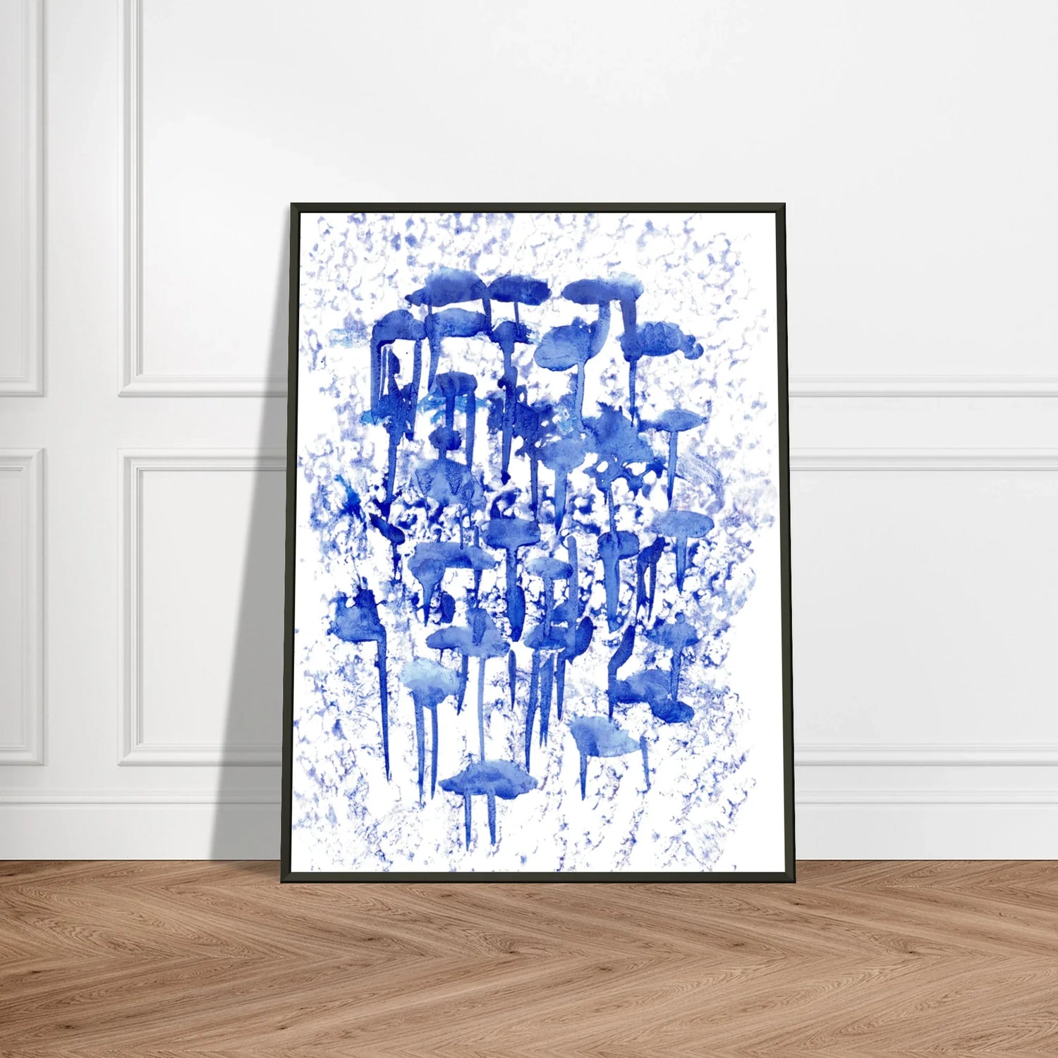 Classic Semi-Glossy Paper Metal Framed Poste Forêt Indigo - Laure Leprince - Artiste Peintre