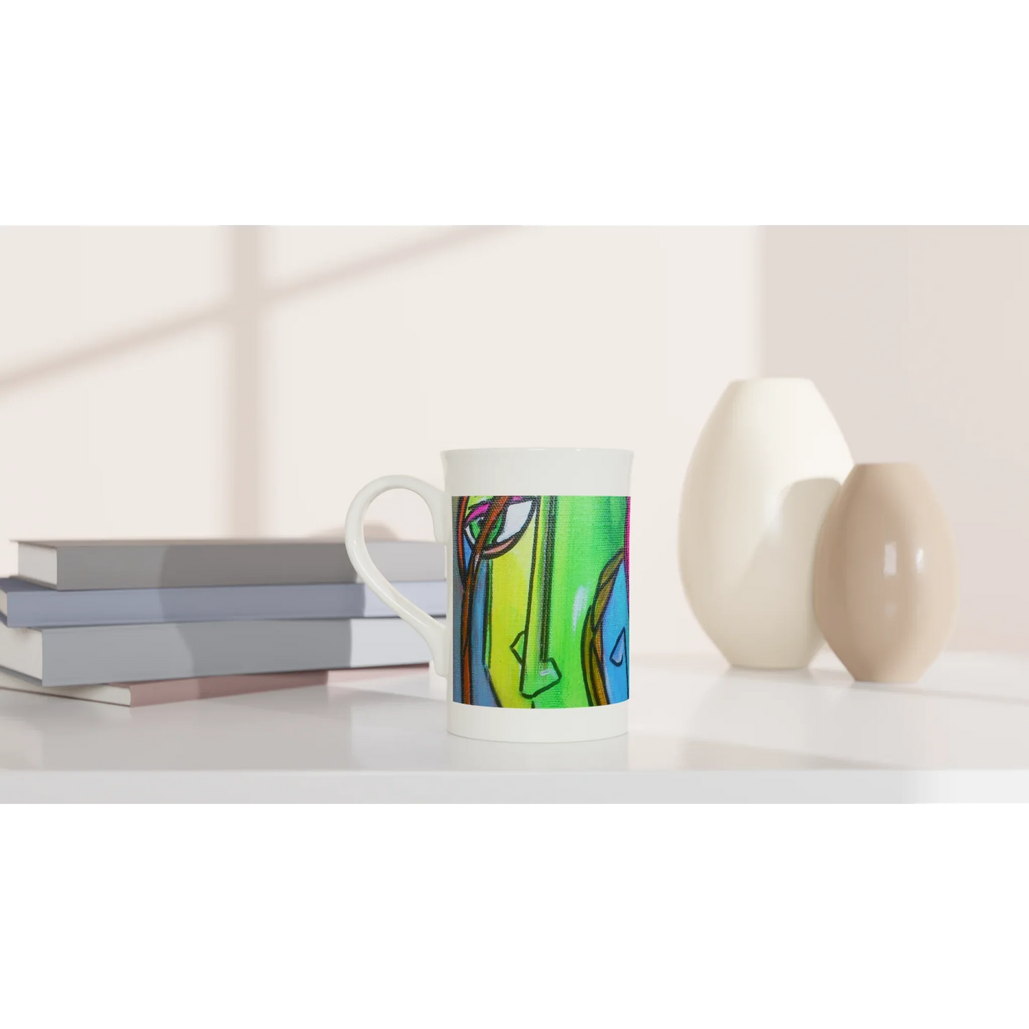 Mug en porcelaine fine blanche 30 cl trouncho – Élégance et finesse intemporelle - Laure Leprince - Artiste Peintre
