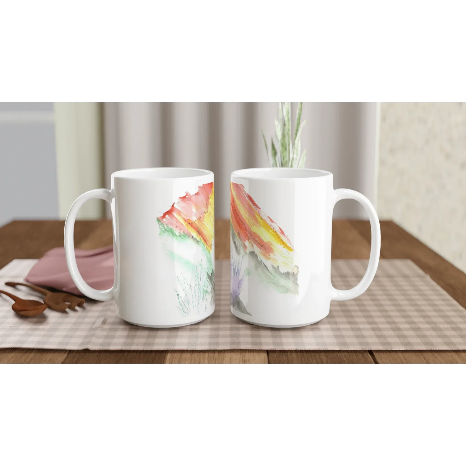 Mug en céramique blanche 44 Lavander Drift – Grand format, design et qualité durable - Laure Leprince - Artiste Peintre