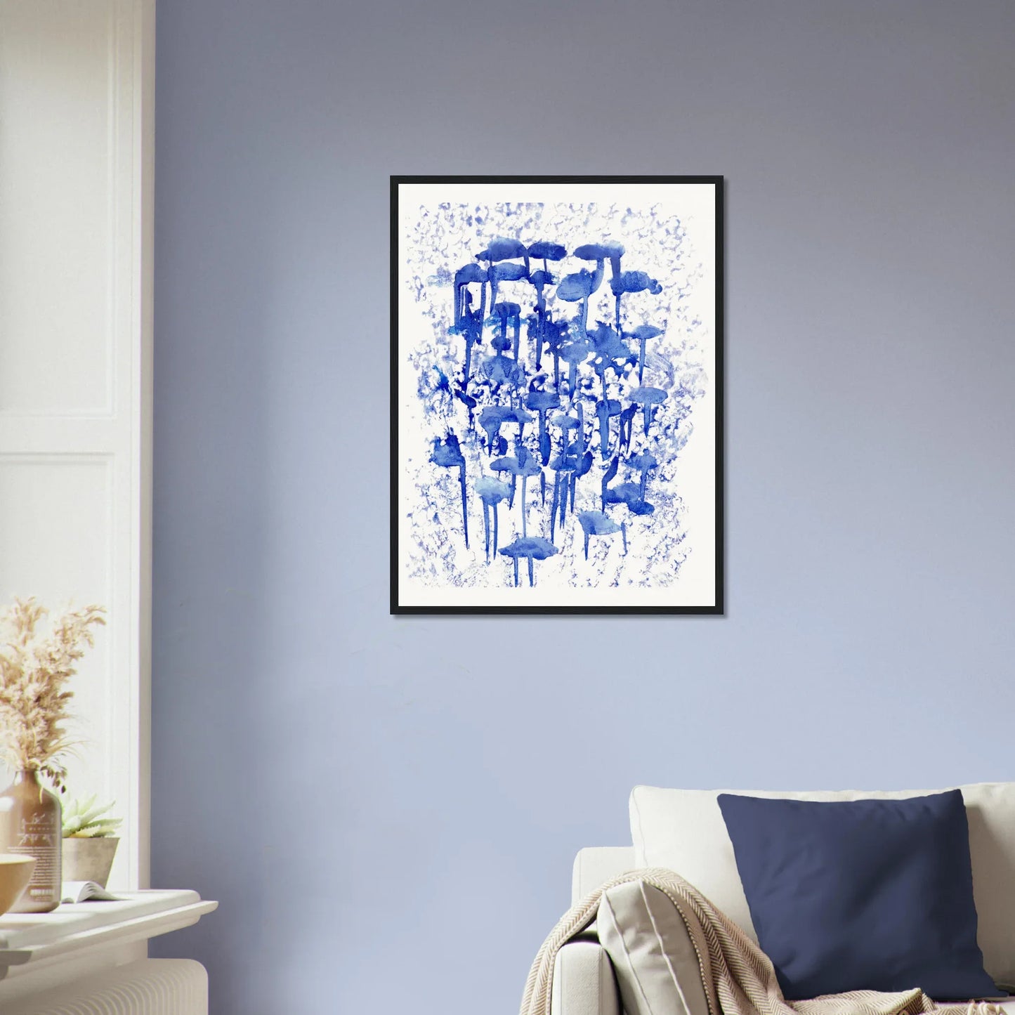 Museum-Quality Matte Paper Wooden Framed Poste Forêt Indigo - Laure Leprince - Artiste Peintre