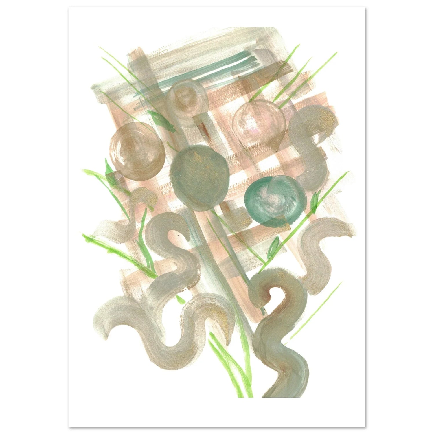 Affiche premium sur papier mat Moss Geometry – Art mural de qualité supérieure - Laure Leprince - Artiste Peintre