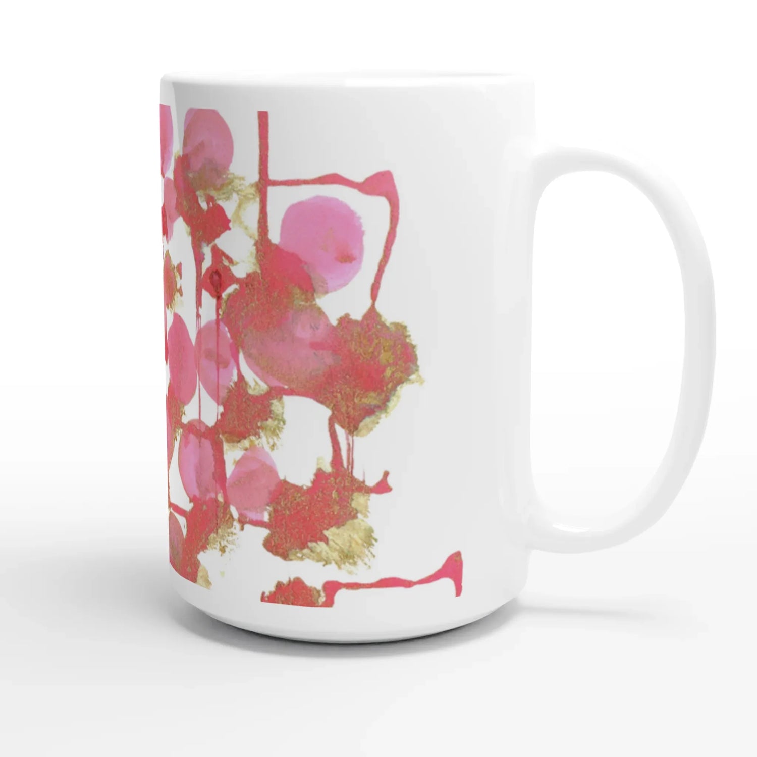 Mug en céramique blanche 44 Reseau Framboise – Grand format, design et qualité durable - Laure Leprince - Artiste Peintre