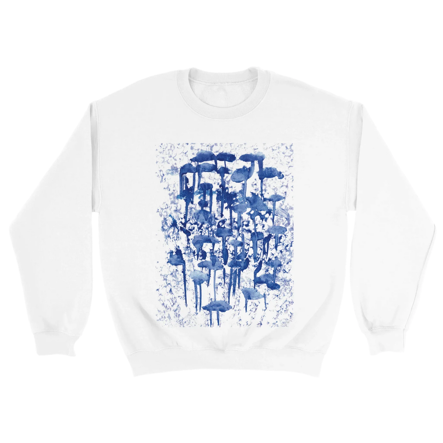 Sweatshirt Unisexe Classique Forêt Indigo – Impression Artistique Multicolore | Premium Cotton Blend - Laure Leprince - Artiste Peintre
