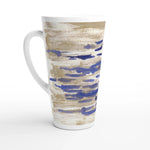 Mug à Latte en Céramique Blanche 500 ml Golden Drip – Élégant, durable et brillant - Laure Leprince - Artiste Peintre