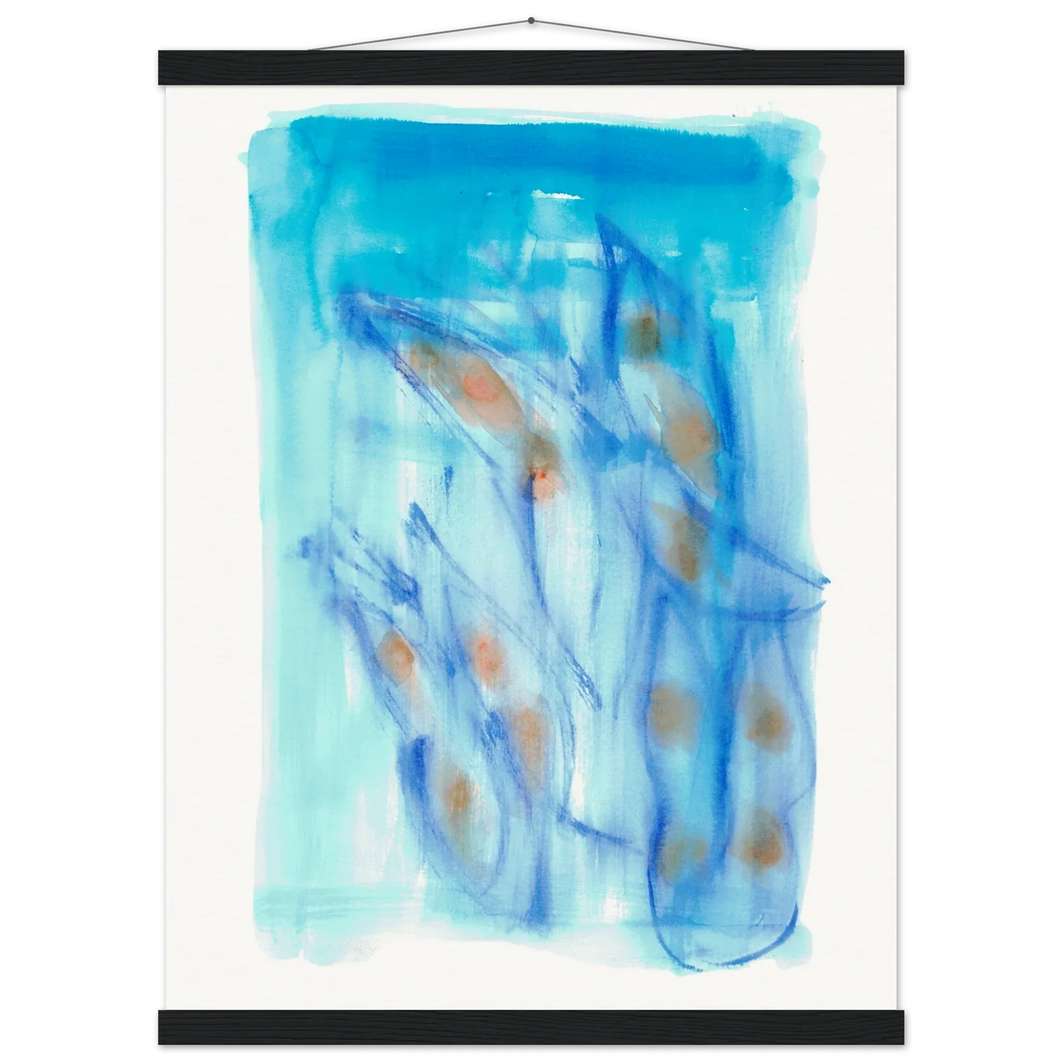 Museum-Quality Matte Paper Poster with Hanger Blue Sprouts - Laure Leprince - Artiste Peintre