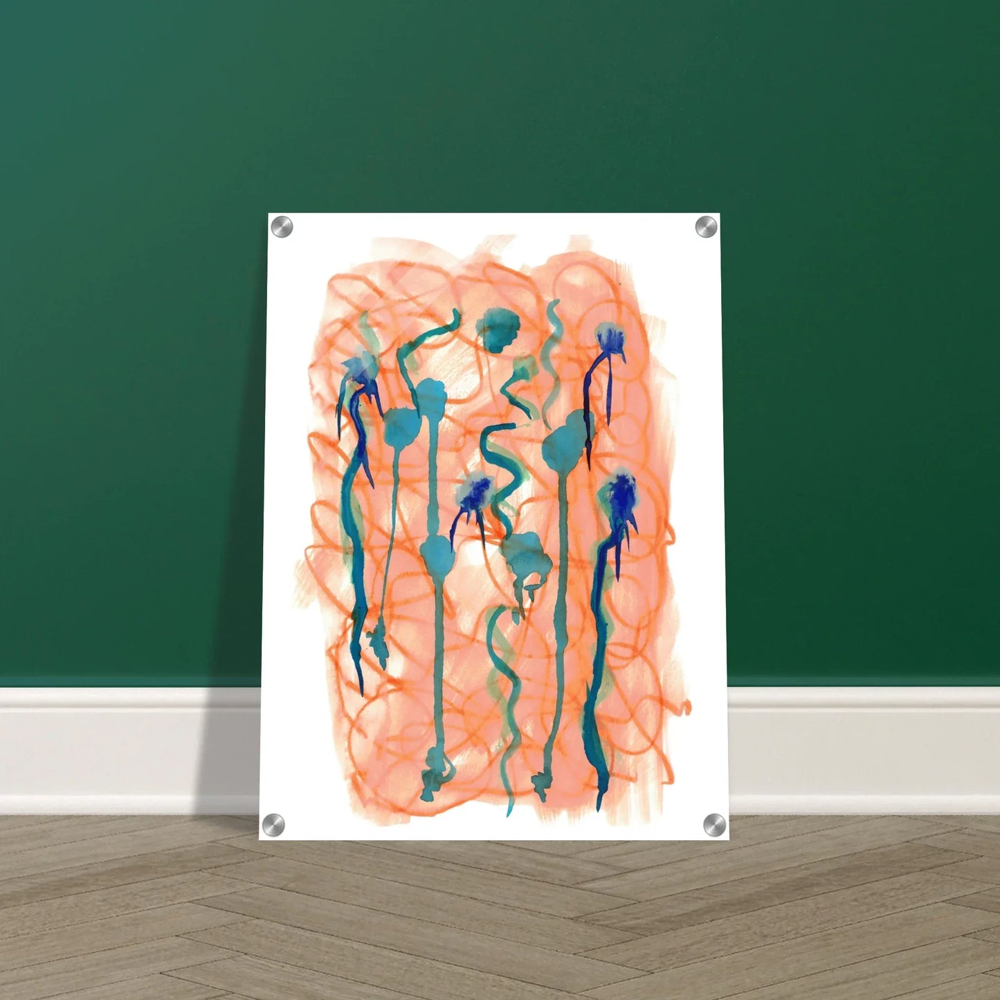 impression sur acrylique brillante Saphir Ambre contemporain par Laure Leprince - Laure Leprince - Artiste Peintre