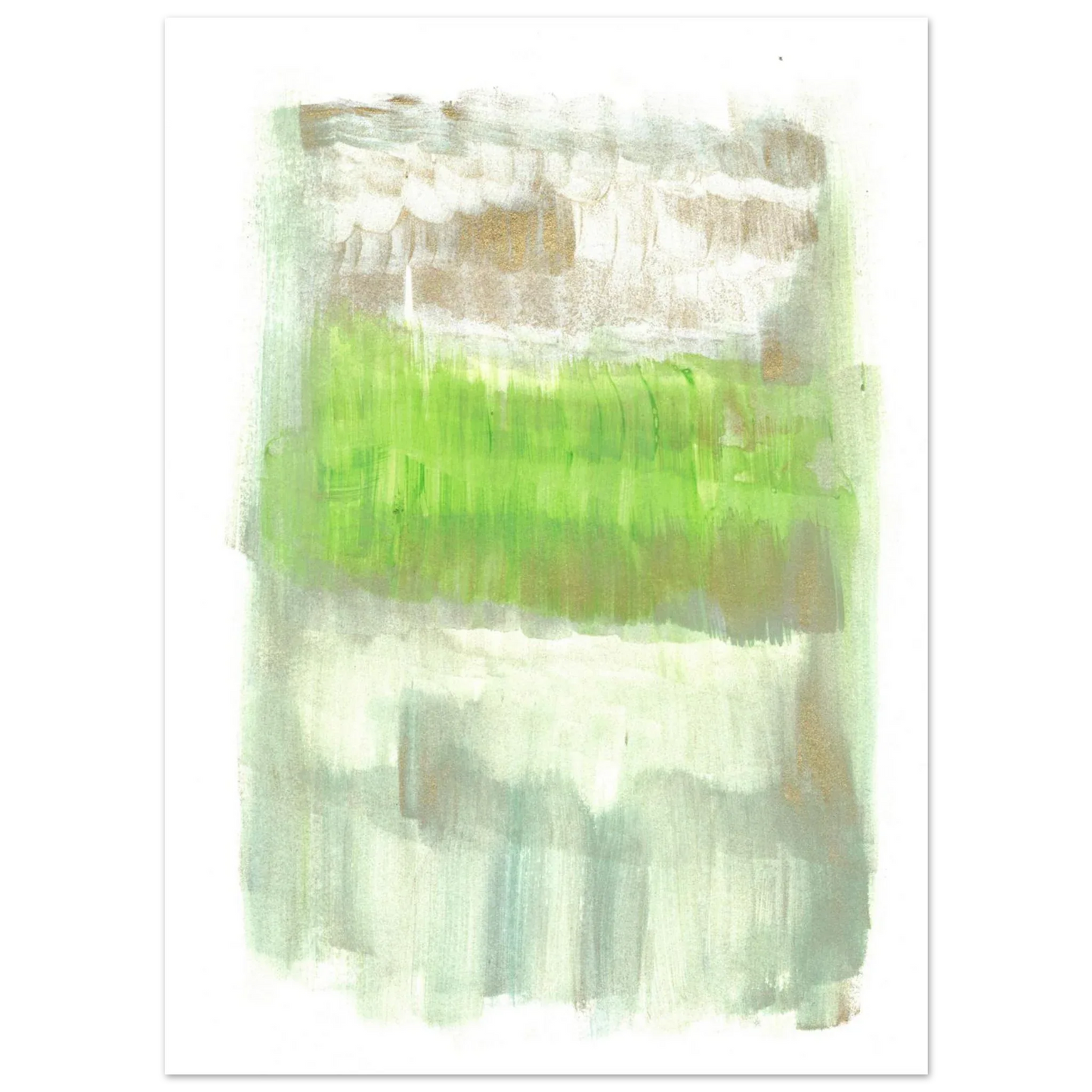 Abstract Spring Meadow with Gold Shimmer - Premium Matte Paper Poster RDJ3-1 - Laure Leprince - Artiste Peintre