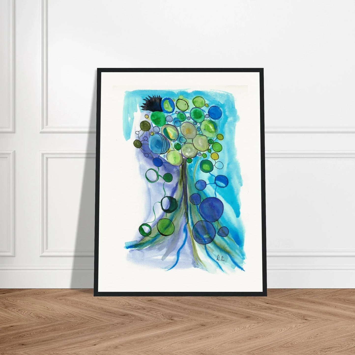 Museum-Quality Matte Paper Wooden Framed Poster Ecosphères - Laure Leprince - Artiste Peintre