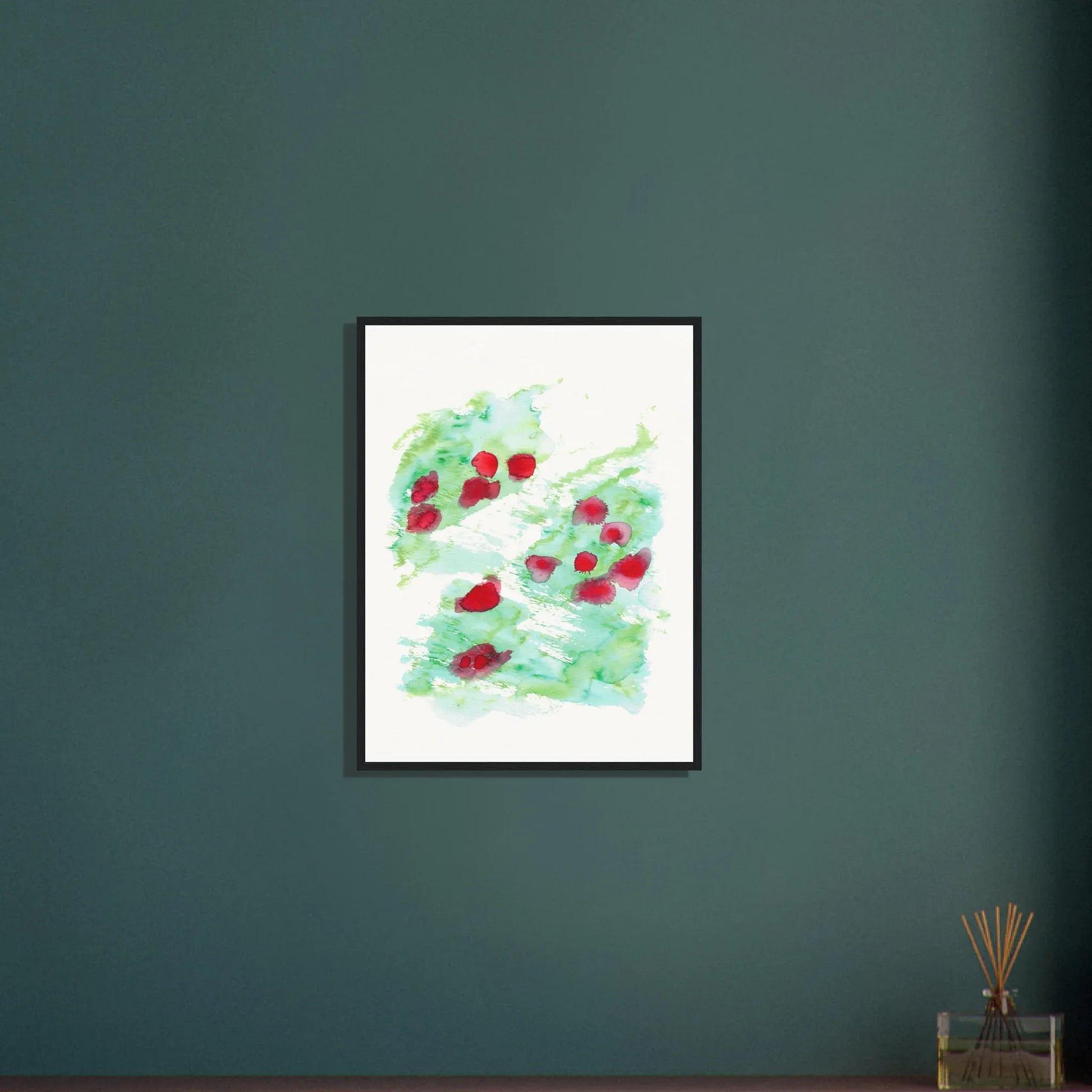 Affiche Encadrée Museum-Quality Matte Paper Aluminium Framed Eclats rouges - Laure Leprince - Artiste Peintre
