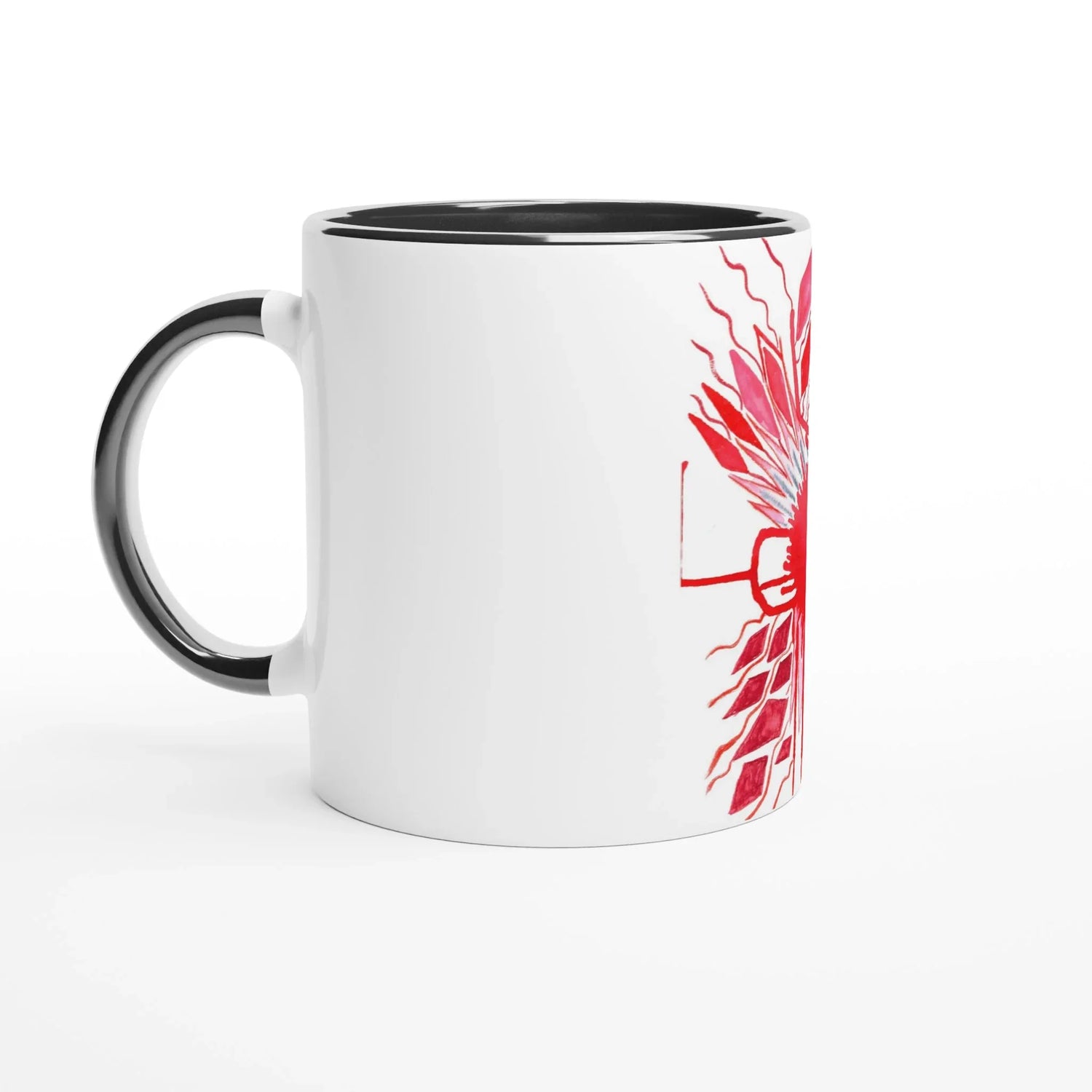 Mug en céramique blanche 325 ml Rouge – Élégance, sécurité et durabilité - Laure Leprince - Artiste Peintre