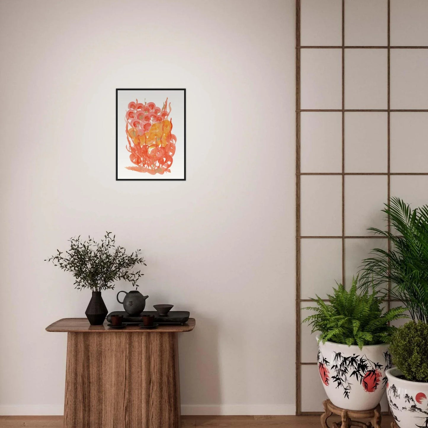 Affiche Encadrée Museum-Quality Matte Paper Wooden Framed Sunrice Floral - Laure Leprince - Artiste Peintre