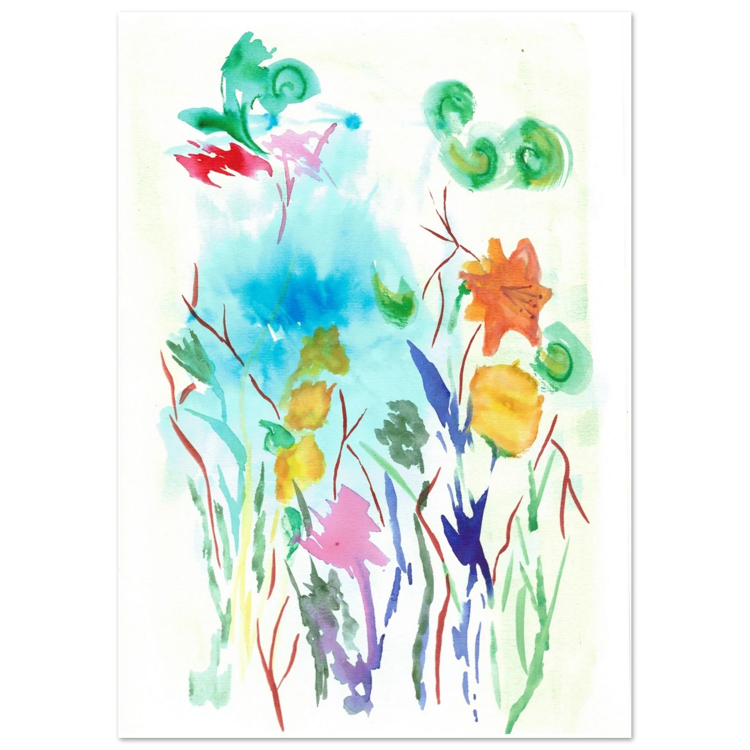 Affiche premium sur papier mat Jardin Lumineux– Art mural de qualité supérieure - Laure Leprince - Artiste Peintre