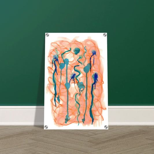 impression sur acrylique brillante Saphir Ambre contemporain par Laure Leprince - Laure Leprince - Artiste Peintre