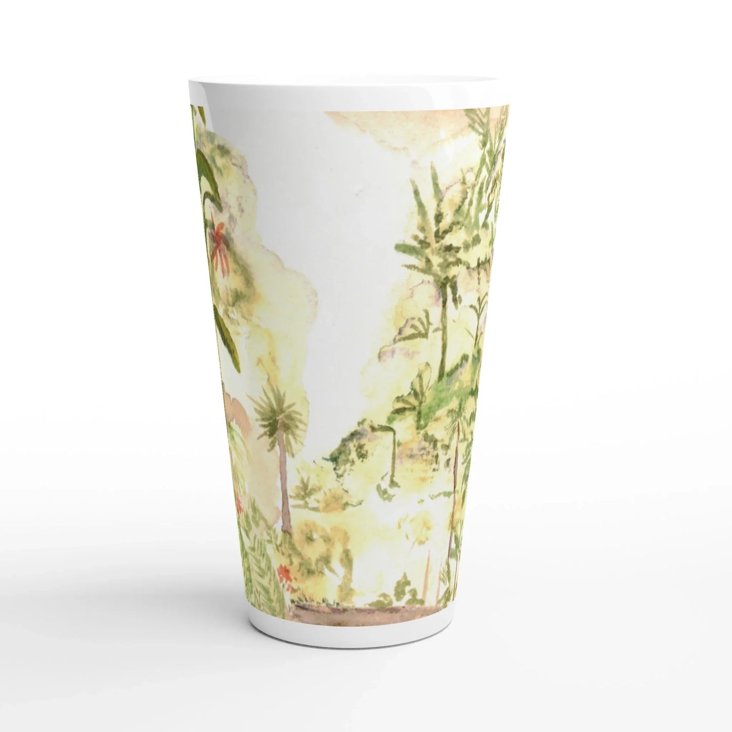 fMug à Latte en Céramique Blanche 500 ml Jungle – Élégant, durable et brillant - Laure Leprince - Artiste Peintre